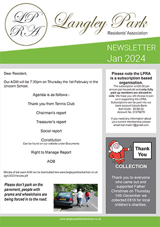 Langley Park Newsletter Jan 2024